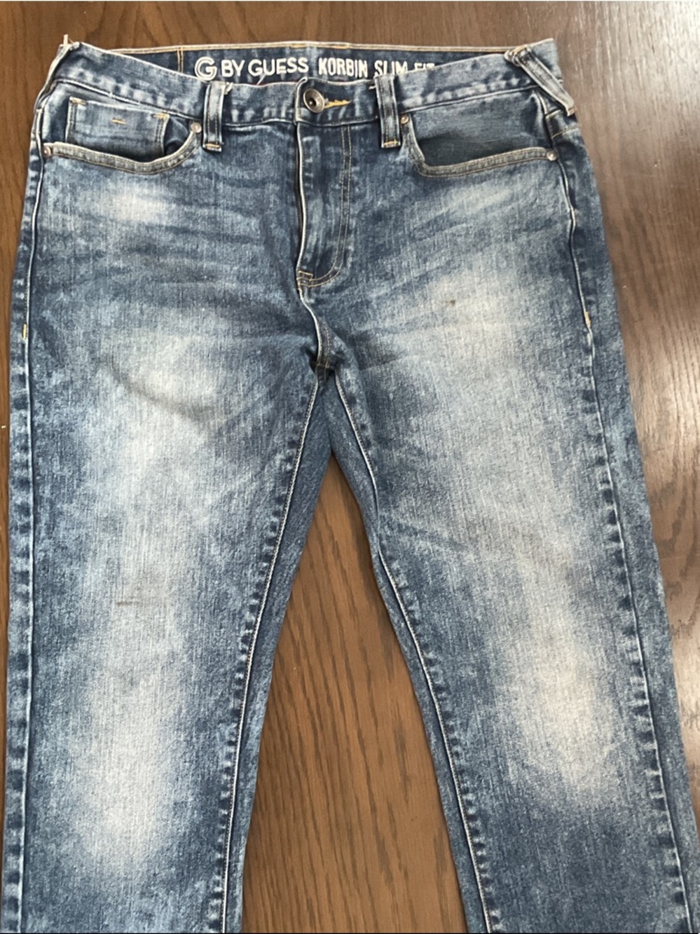 G by Guess Men's Light Blue Washed Slim Jeans
